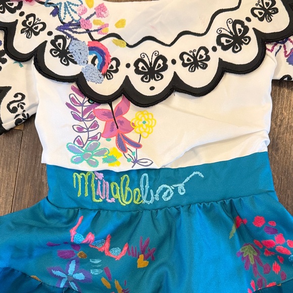 Enchanting Blue Floral Kids Costume Dress - Picture 3 of 16